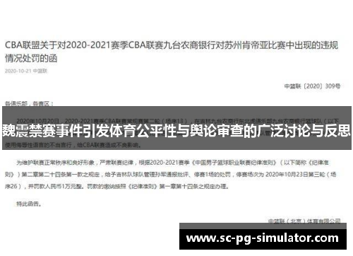 魏震禁赛事件引发体育公平性与舆论审查的广泛讨论与反思